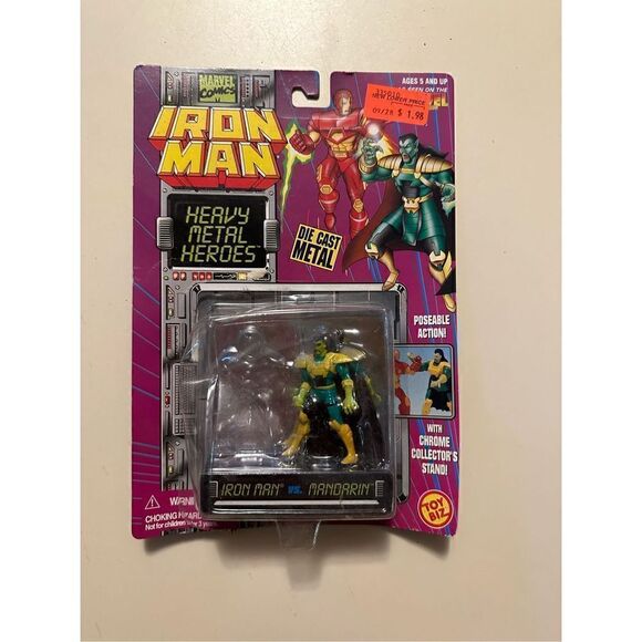 Vintage 94 Toy Biz Marvel Iron Man Mandarin Action Figure Open Package Die Cast - Picture 1 of 10